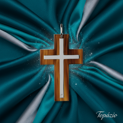 Banner Pingente Cruz de Búfalo Topázio - Teal