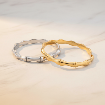 Banner Pulseira rígida aço bambu grossa