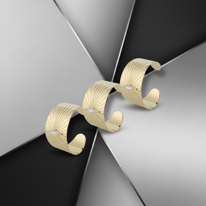 Banner Pulseira Rígida Aço Inoxidável Design Losango Geométrico Minimalista