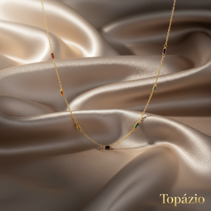 Banner Topázio - Colar Dourado com Pedras