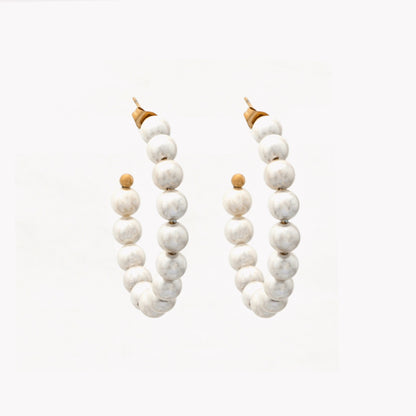 Brincos Argolas Pérolas | Aço Inoxidável | Coleção Stellara