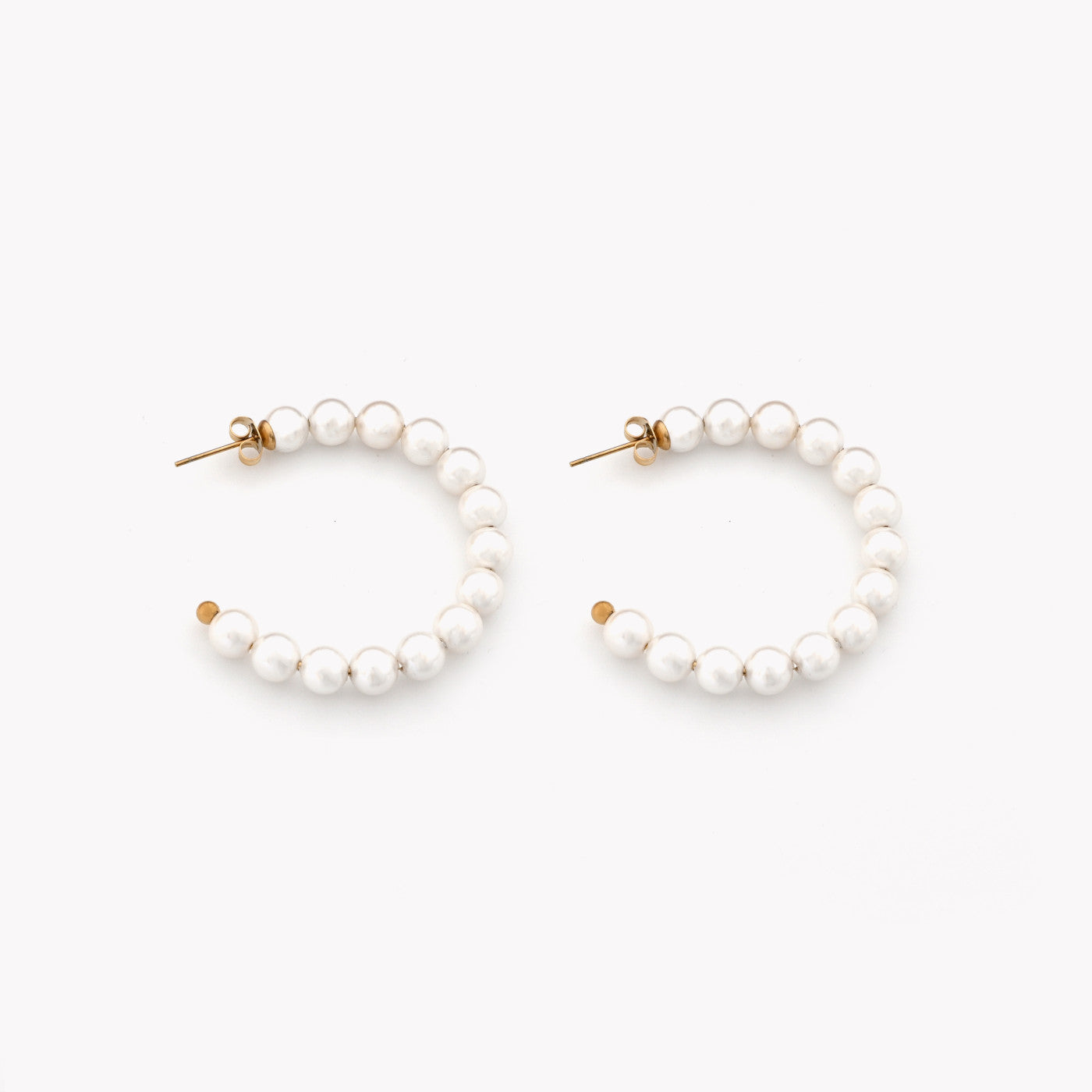 Brincos Argolas Pérolas | Aço Inoxidável | Coleção Stellara