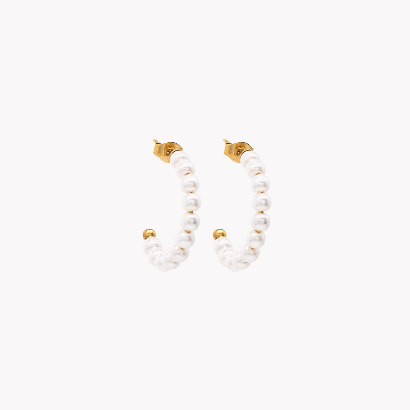 Brincos Argolas Pérolas | Aço Inoxidável | Coleção Stellara