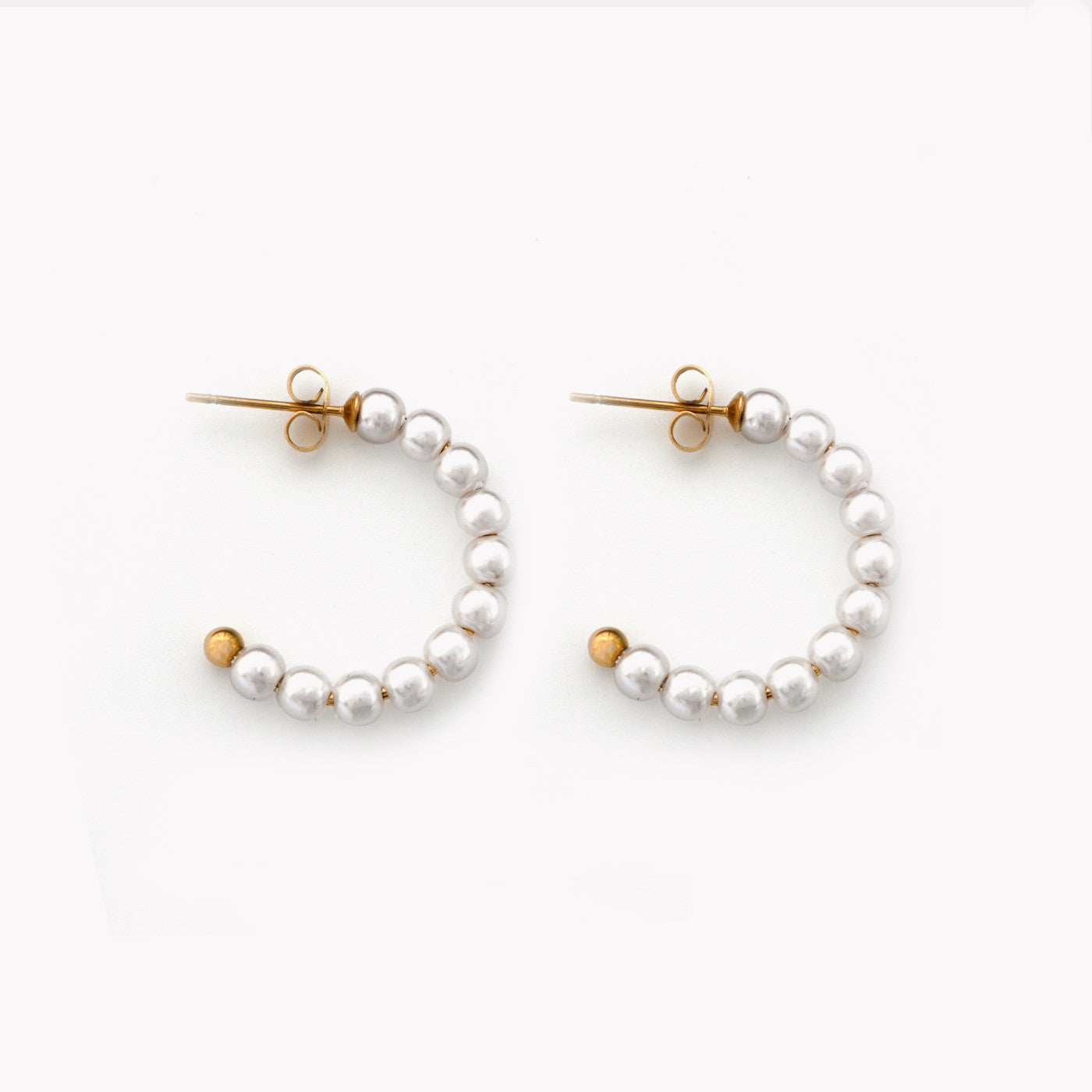 Brincos Argolas Pérolas | Aço Inoxidável | Coleção Stellara