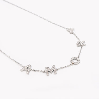 Colar Amor e Coração | Aço Inoxidável | Coleção Stellara