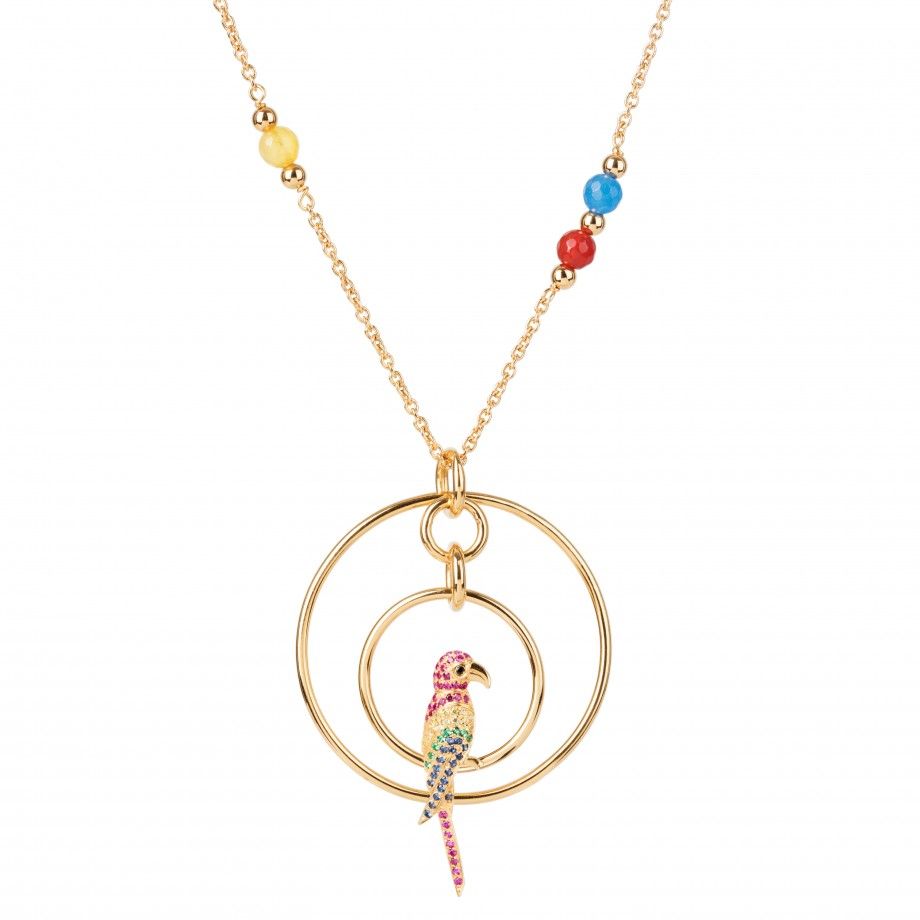 Colar Amazónia para Mulher | Prata com Banho Ouro | Topázio