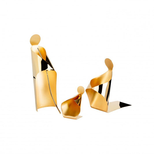 Presépio Pequeno Dourado Minimalista | Bilaminado Prata 925 | Topázio