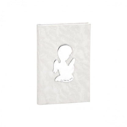 missal anjo gabriel prata capa branca texturizada com aplique de anjo em prata joalharia Topázio 1874