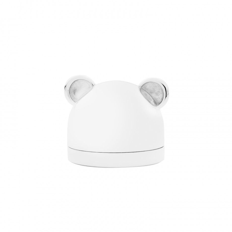 Caixa de Lembrança Bebê Urso | Bilaminado de Prata Polida | Topázio