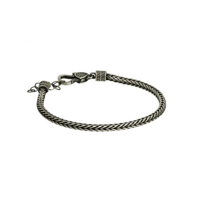 pulseira bizantina masculina prata da Topázio 1874 com malha trançada e fecho seguro para uso diário