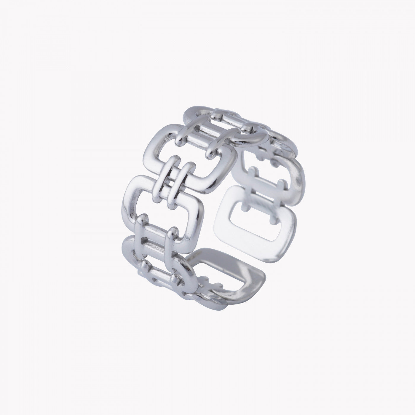 Anel ajustável aço largo - Terra de Estrelas