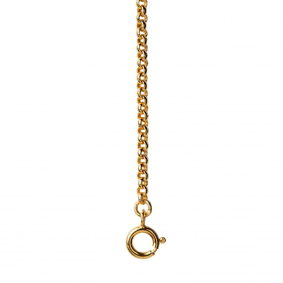 corrente dourada feminina Carmo Joalheiros com elos finos e fecho mola redondo ideal para uso diario