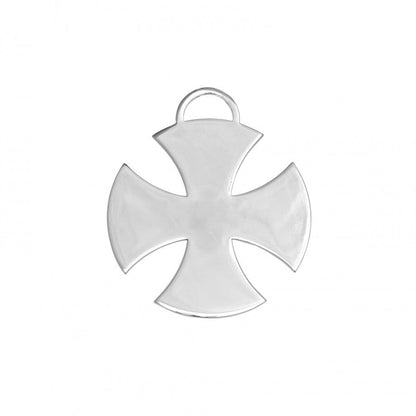 Pingente prata Topázio 1874 cruz de malta com oração, medalha polida em prata para colar religioso