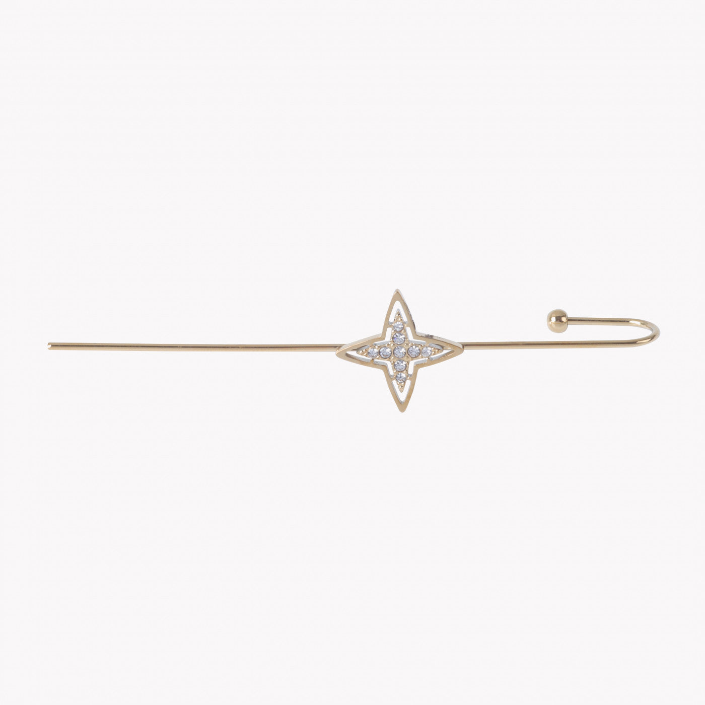 brinco ear cuff estrela aço inox. Carmo Joalheiros ear cuff fino em acabamento dourado com estrela cravejada de zircônia