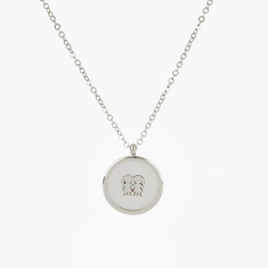 Colar Madrepérola e Duas Meninas | Aço Inoxidável | Coleção Stellara