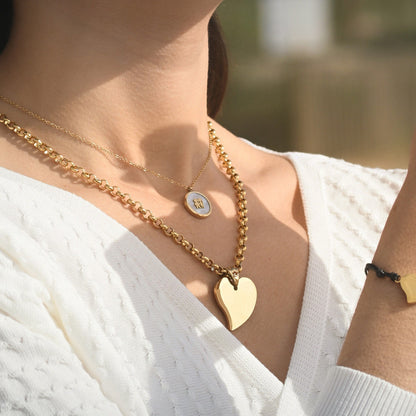 Colar Madrepérola e Duas Meninas | Aço Inoxidável | Coleção Stellara