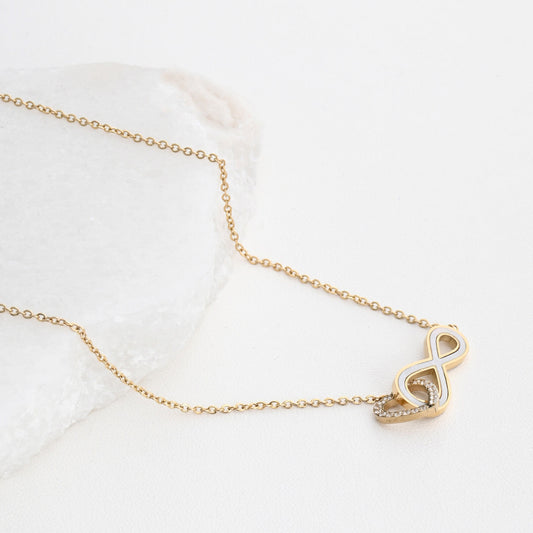 Colar Coração e Infinito | Aço Inoxidável | Coleção Stellara