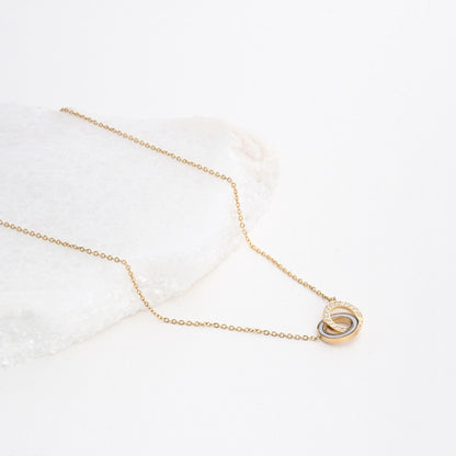 Colar Círculos Entrelaçados | Aço Inoxidável | Coleção Stellara