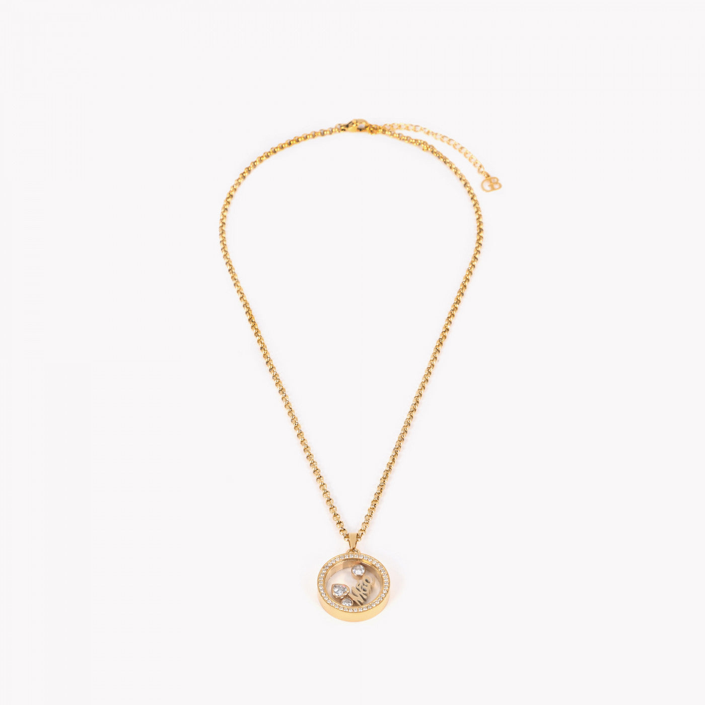 Colar de aço redondo berloques - MÃE - Terra de Estrelas