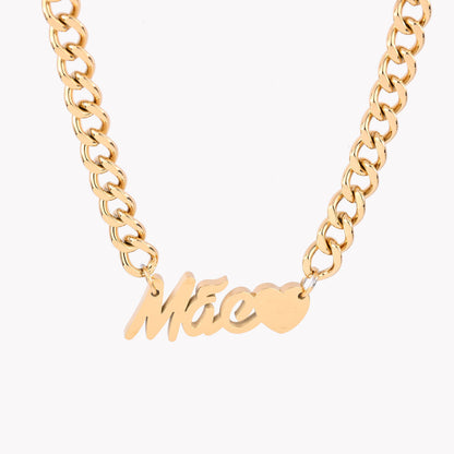 Colar Palavra Mãe | Aço Inoxidável | Coleção Stellara