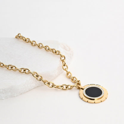 Colar Redondo com Madrepérola | Aço Inoxidável | Coleção Stellara