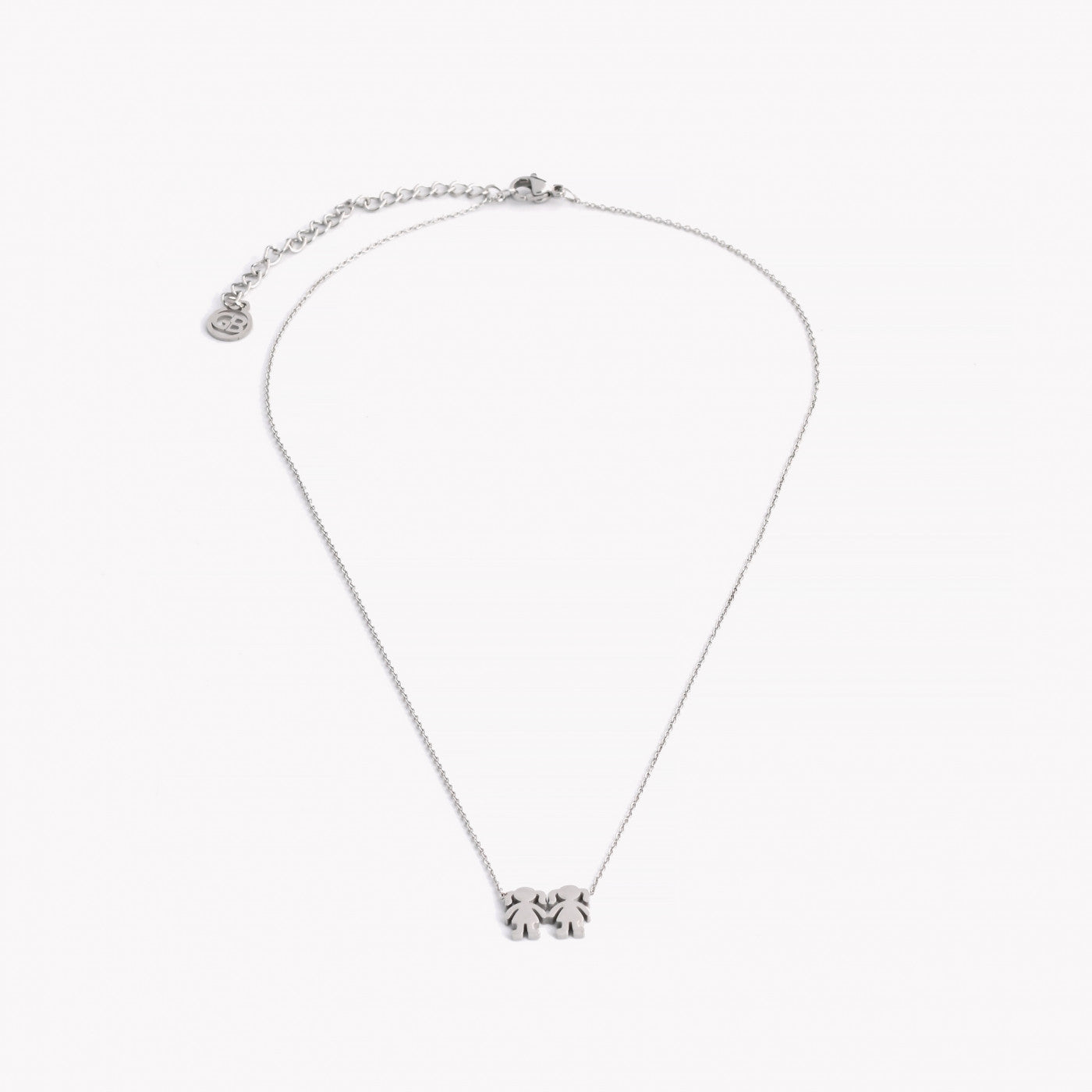 Colar Duas Meninas | Aço Inoxidável | Coleção Stellara