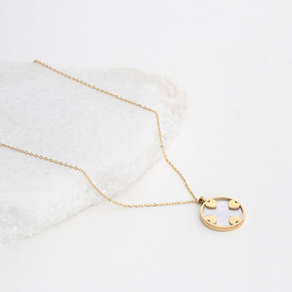 Colar Corações com Madrepérola | Aço Inoxidável | Coleção Stellara