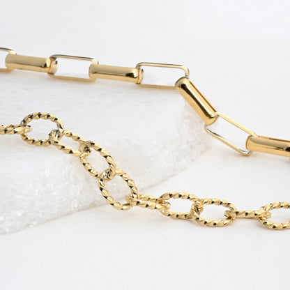 Colar Reversível com Elos | Aço Inoxidável | Coleção Stellara