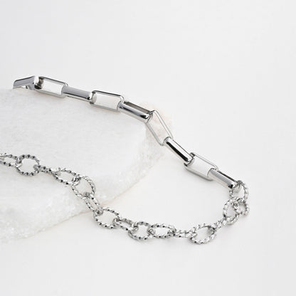 Colar Reversível com Elos | Aço Inoxidável | Coleção Stellara