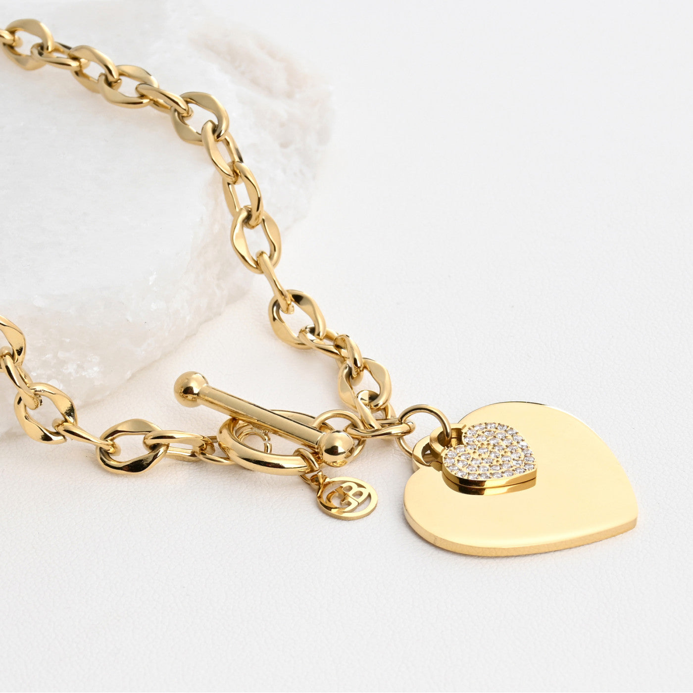 Colar Elos com Coração | Aço Inoxidável | Coleção Stellara