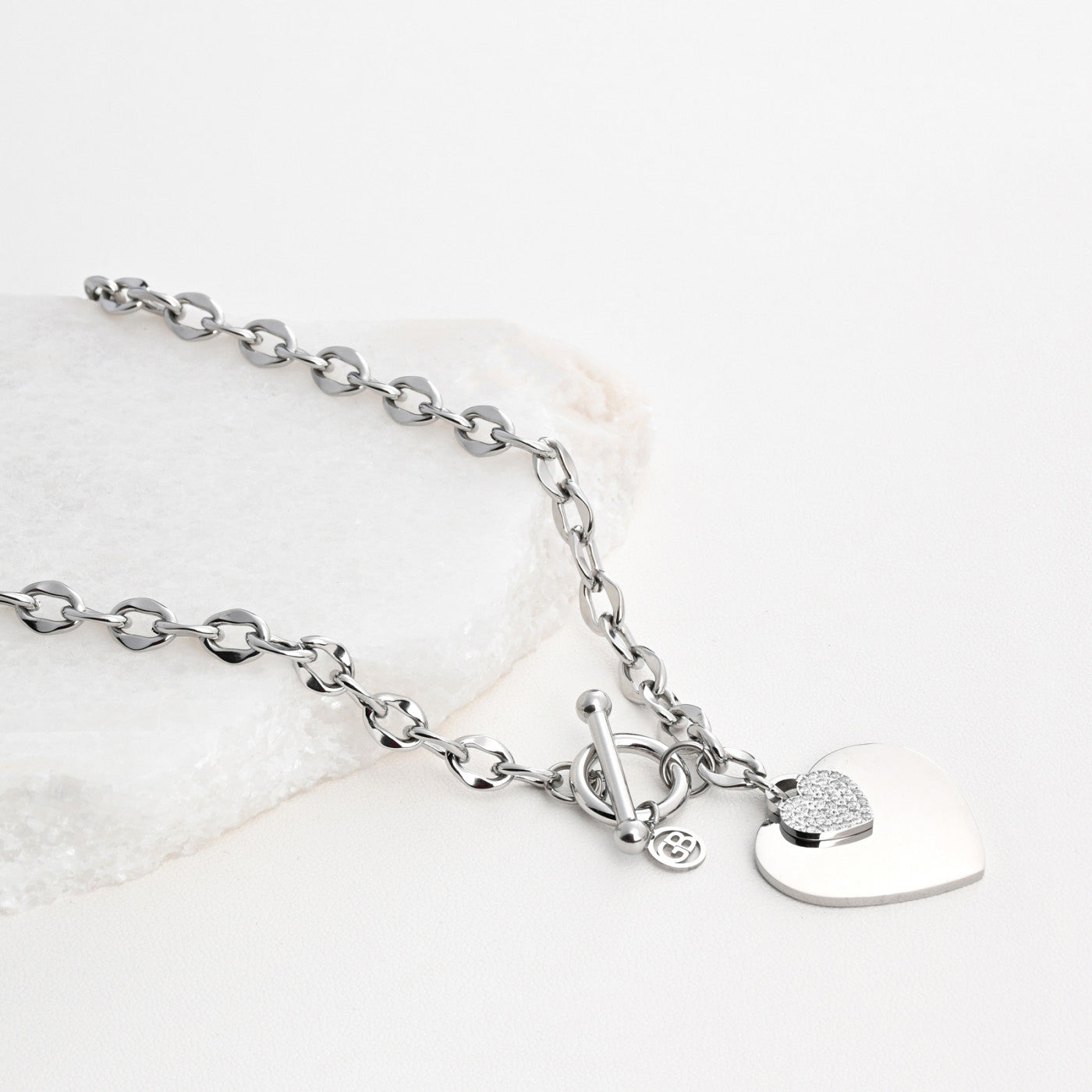 Colar Elos com Coração | Aço Inoxidável | Coleção Stellara