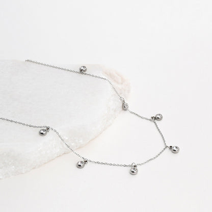 Colar Trevo com Brilhantes | Aço Inoxidável | Coleção Stellara