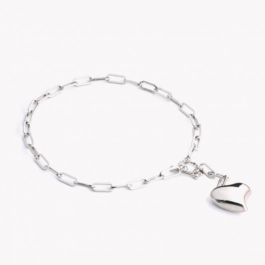 Colar Elos com Coração | Aço Inoxidável | Coleção Stellara