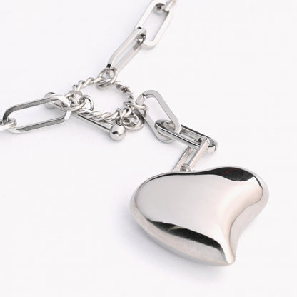 Colar Elos com Coração | Aço Inoxidável | Coleção Stellara